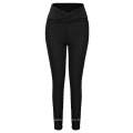 Leggings de entrenamiento de mujer Leggings de tope de tope delantero Pantalones cruzados frontales Leggings de yoga texturizado